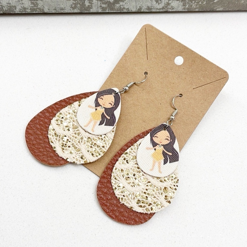 Disney Pocahontas teardrop hand made earrings